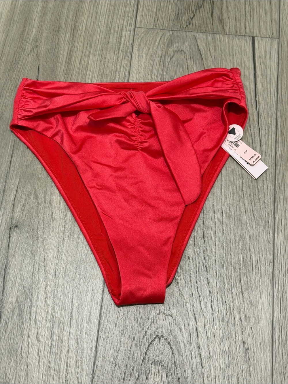 NWT Victoria’s Secret Red High-Waist Bikini Bottom with Front Tie